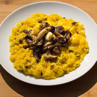 Risotto Saffron Lemon Mushrooms