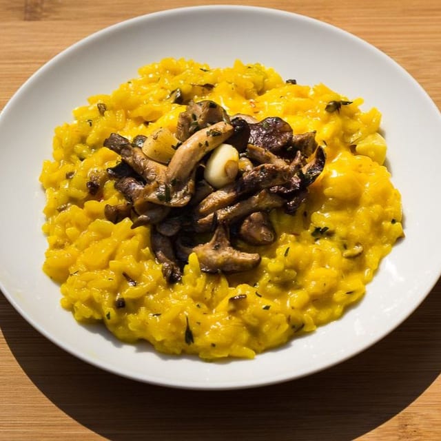 Risotto Saffron Lemon Mushrooms.